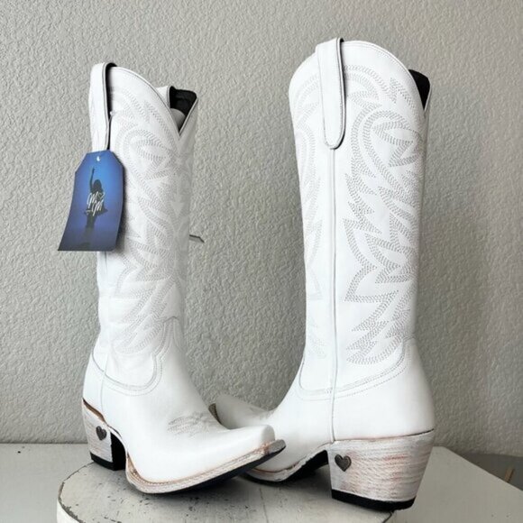 Lane MEGAN MORONEY Smokeshow Womens Cowboy Boots  White Western Cowgirl Tall - Picture 1 of 5